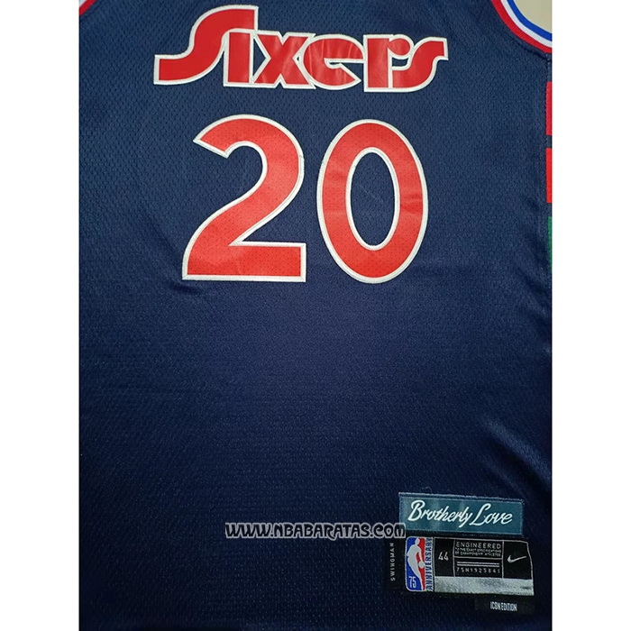Camiseta Philadelphia 76ers Georges Niang #20 Ciudad 2021-22 Azul